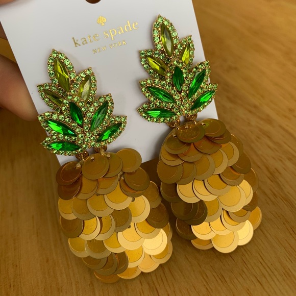 Kate Spade By the Pool Pineapple Drop Earrings - Picture 2 of 7